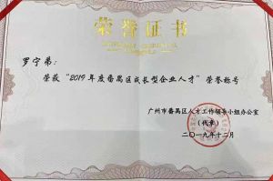 开云online（中国）集团CEO罗宁弟荣膺番禺区杰出产业人才奖